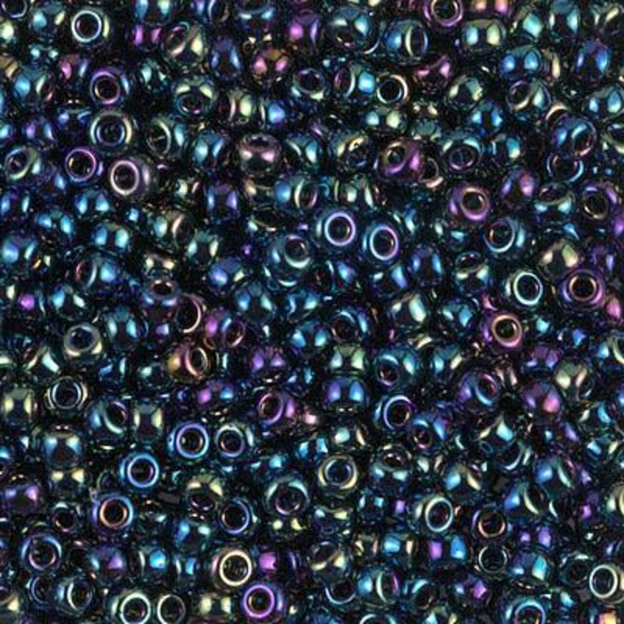 Miyuki 8 Round Seed Bead, 8-455, Metallic Variegated Blue Iris, 10 grams